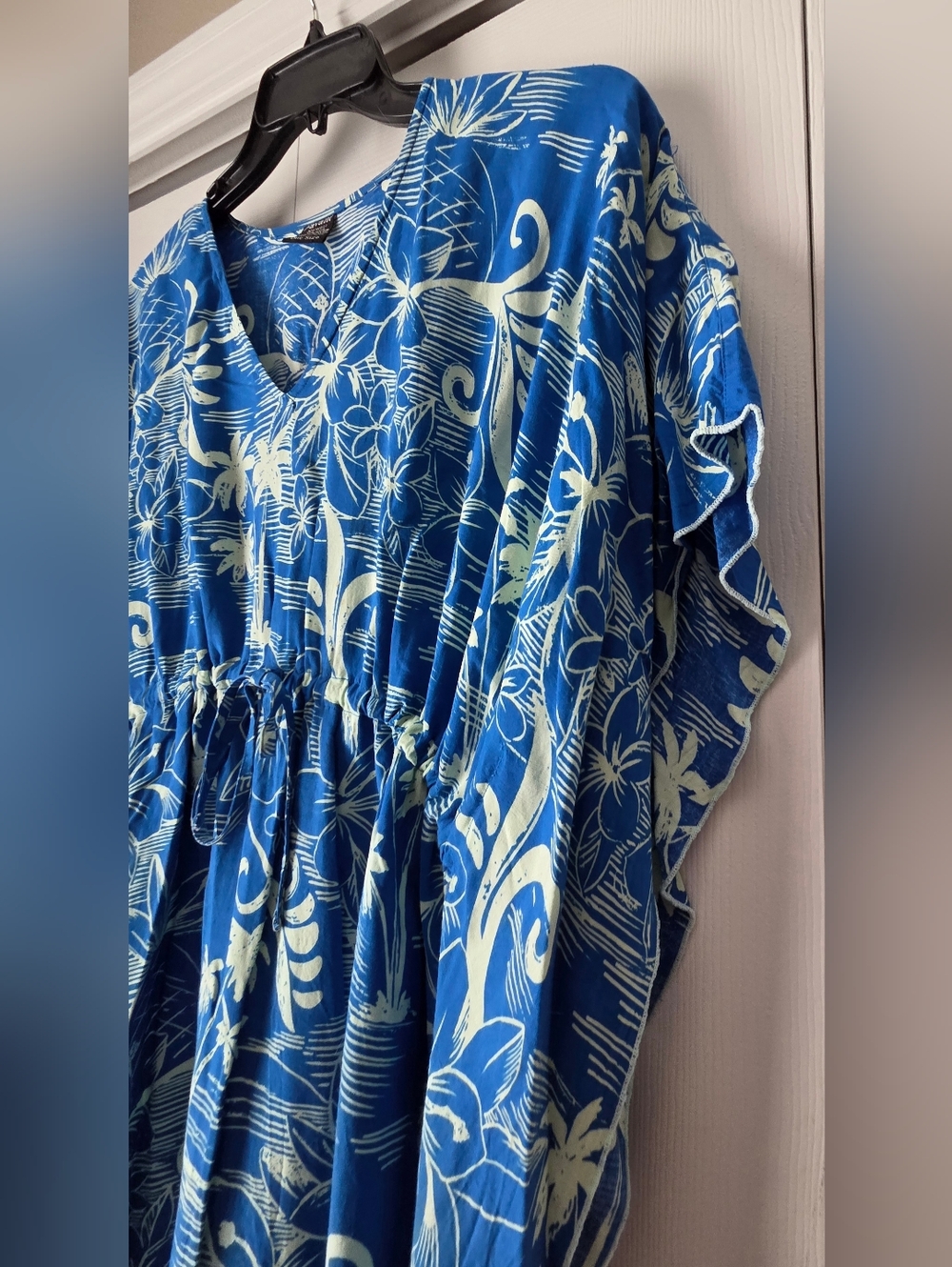 Favant Hawaii Blue Palm Tree V-Neck Swim Coverup Tunic One Size - Picture 7 of 13